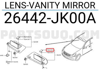 Nissan 26442JK00A LENS-VANITY MIRROR