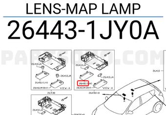 Nissan 264431JY0A LENS-MAP LAMP