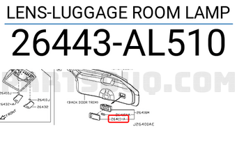 Nissan 26443AL510 LENS-LUGGAGE ROOM LAMP
