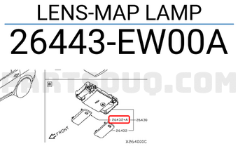 Nissan 26443EW00A LENS-MAP LAMP