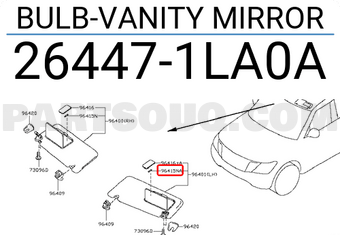 Nissan 264471LA0A BULB-VANITY MIRROR