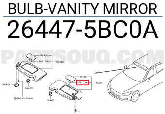 Nissan 264475BC0A BULB-VANITY MIRROR