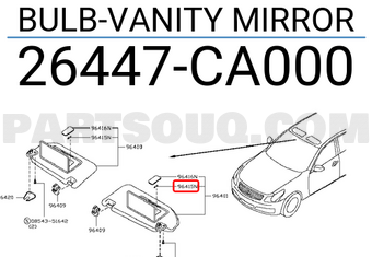 Nissan 26447CA000 BULB-VANITY MIRROR