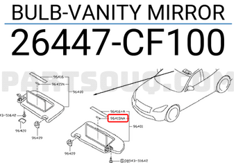 Nissan 26447CF100 BULB-VANITY MIRROR