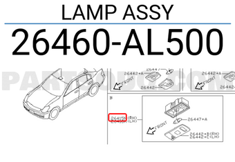 Nissan 26460AL500 LAMP ASSY