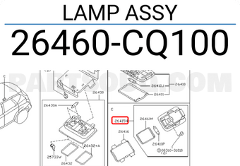 Nissan 26460CQ100 LAMP ASSY