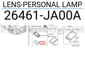 Nissan 26461JA00A LENS-PERSONAL LAMP