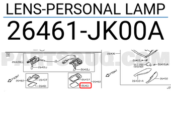 Nissan 26461JK00A LENS-PERSONAL LAMP