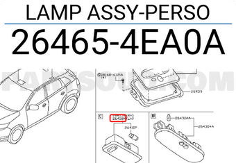 Nissan 264654EA0A LAMP ASSY-PERSO