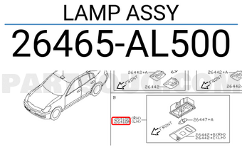 Nissan 26465AL500 LAMP ASSY