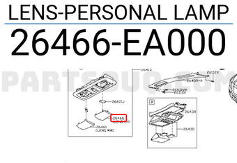 Nissan 26466EA000 LENS-PERSONAL LAMP