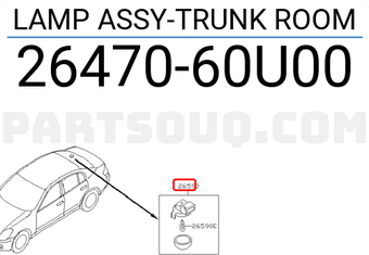 Nissan 2647060U00 LAMP ASSY-TRUNK ROOM