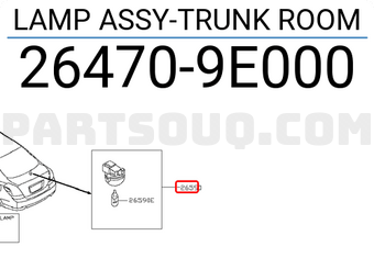 Nissan 264709E000 LAMP ASSY-TRUNK ROOM