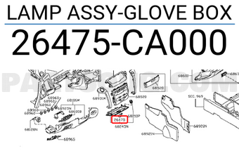 Nissan 26475CA000 LAMP ASSY-GLOVE BOX