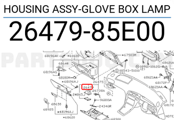 Nissan 2647985E00 HOUSING ASSY-GLOVE BOX LAMP