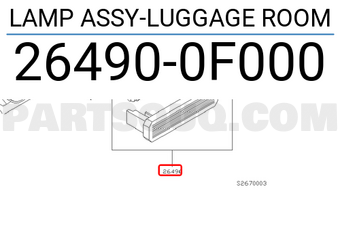 Nissan 264900F000 LAMP ASSY-LUGGAGE ROOM