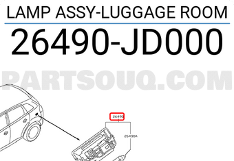 Nissan 26490JD000 LAMP ASSY-LUGGAGE ROOM