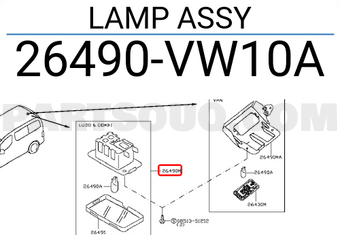 Nissan 26490VW10A LAMP ASSY