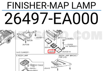 Nissan 26497EA000 FINISHER-MAP LAMP
