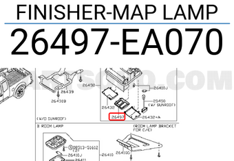 Nissan 26497EA070 FINISHER-MAP LAMP