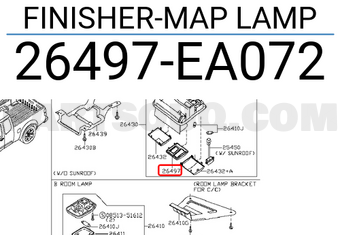 Nissan 26497EA072 FINISHER-MAP LAMP