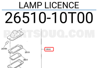 Nissan 2651010T00 LAMP LICENCE