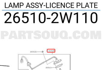 Nissan 265102W110 LAMP ASSY-LICENCE PLATE