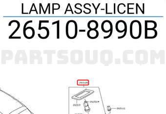 Nissan 265108990B LAMP ASSY-LICEN
