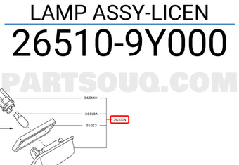 Nissan 265109Y000 LAMP ASSY-LICEN