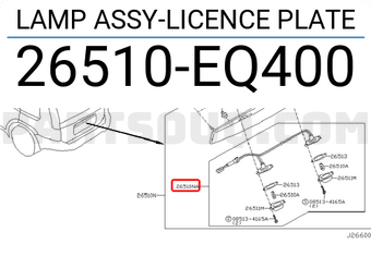 Nissan 26510EQ400 LAMP ASSY-LICENCE PLATE