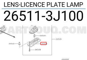 Nissan 265113J100 LENS-LICENCE PLATE LAMP