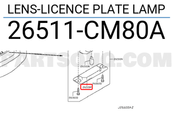 Nissan 26511CM80A LENS-LICENCE PLATE LAMP