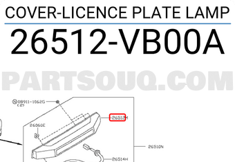 Nissan 26512VB00A COVER-LICENCE PLATE LAMP