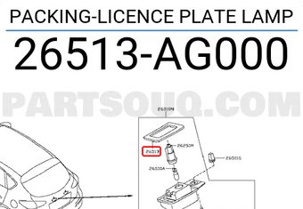 Nissan 26513AG000 PACKING-LICENCE PLATE LAMP