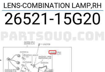 Nissan 2652115G20 LENS-COMBINATION LAMP,RH