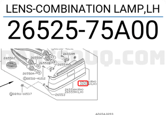Nissan 2652575A00 LENS-COMBINATION LAMP,LH