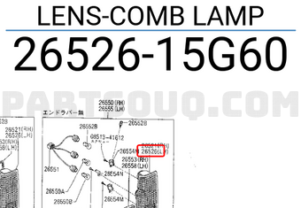 Nissan 2652615G60 LENS-COMB LAMP