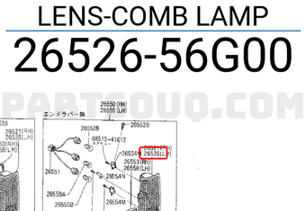 Nissan 2652656G00 LENS-COMB LAMP