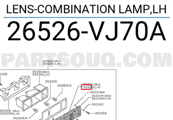 Nissan 26526VJ70A LENS-COMBINATION LAMP,LH