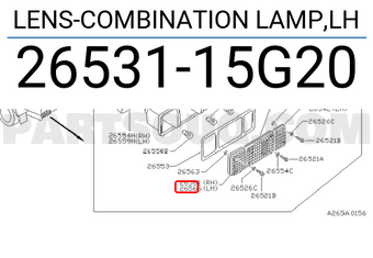 Nissan 2653115G20 LENS-COMBINATION LAMP,LH