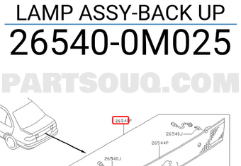 Nissan 265400M025 LAMP ASSY-BACK UP