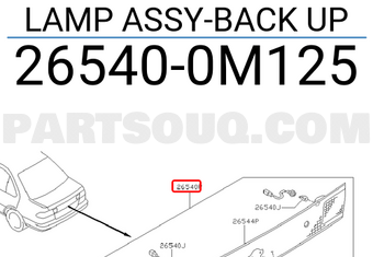 Nissan 265400M125 LAMP ASSY-BACK UP