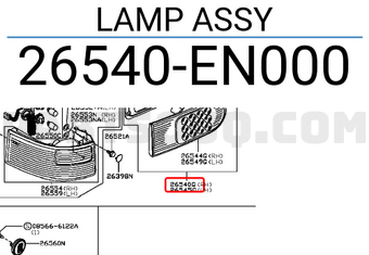 Nissan 26540EN000 LAMP ASSY