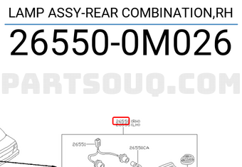 Nissan 265500M026 LAMP ASSY-REAR COMBINATION,RH