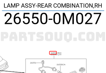 Nissan 265500M027 LAMP ASSY-REAR COMBINATION,RH