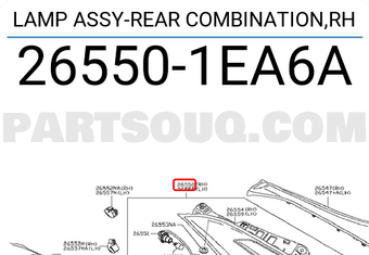 Nissan 265501EA6A LAMP ASSY-REAR COMBINATION,RH