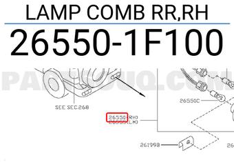 Nissan 265501F100 LAMP COMB RR,RH