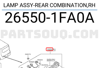 Nissan 265501FA0A LAMP ASSY-REAR COMBINATION,RH