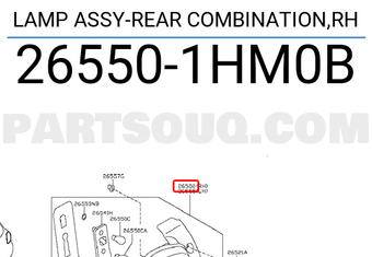 Nissan 265501HM0B LAMP ASSY-REAR COMBINATION,RH