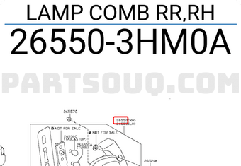 Nissan 265503HM0A LAMP COMB RR,RH